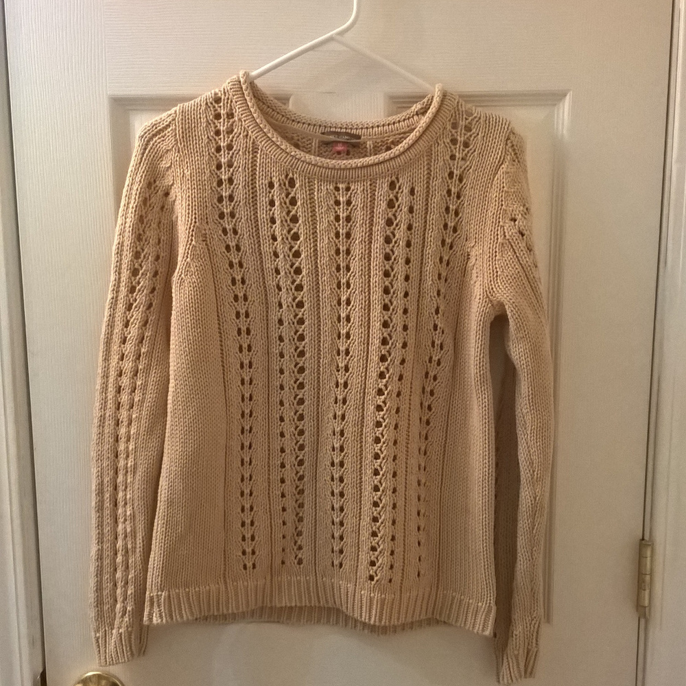 Vince Camuto Tiramisu Open Cable Knit Sweater M